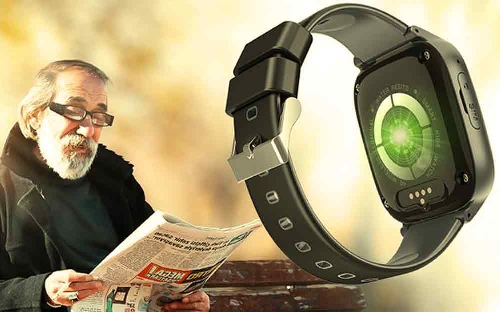 elderly reading watch