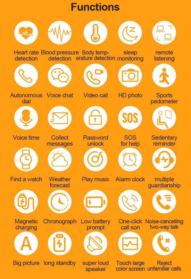 Elderly Smartwatch With Body Temperature