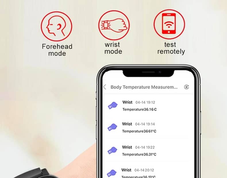 smart watch with temperature sensro app