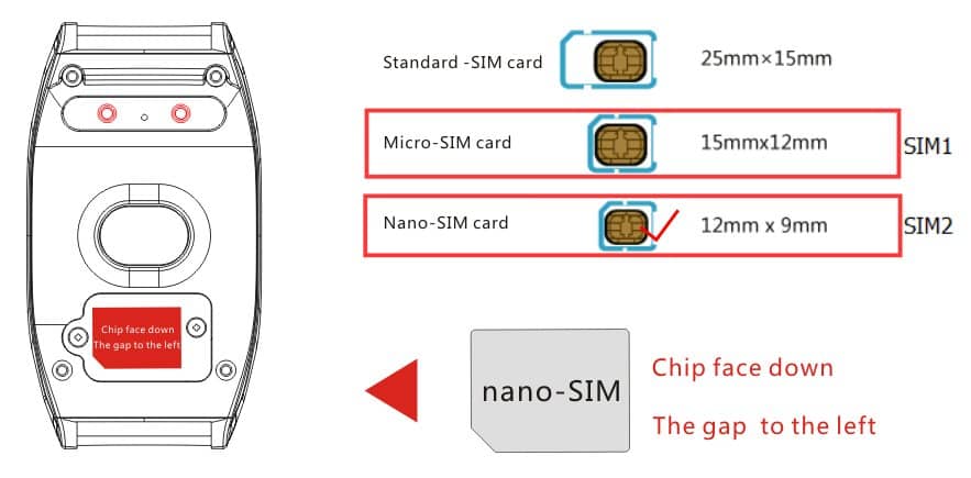 Elderly GPS Activity Smart Watch Sim card